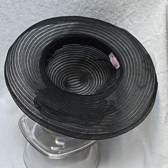 Swan Black Mesh Net Hat Preppy Church Derby Wedding NWT - Rare - Picture 10 of 14